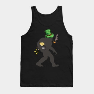 St. Patrick's Day Lucky Bigfoot Carrying Pot of Gold Tank Top